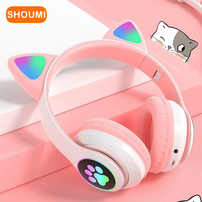 Cat Ear Bluetooth Headset Led - Casque Bluetooth sans fil avec oreilles