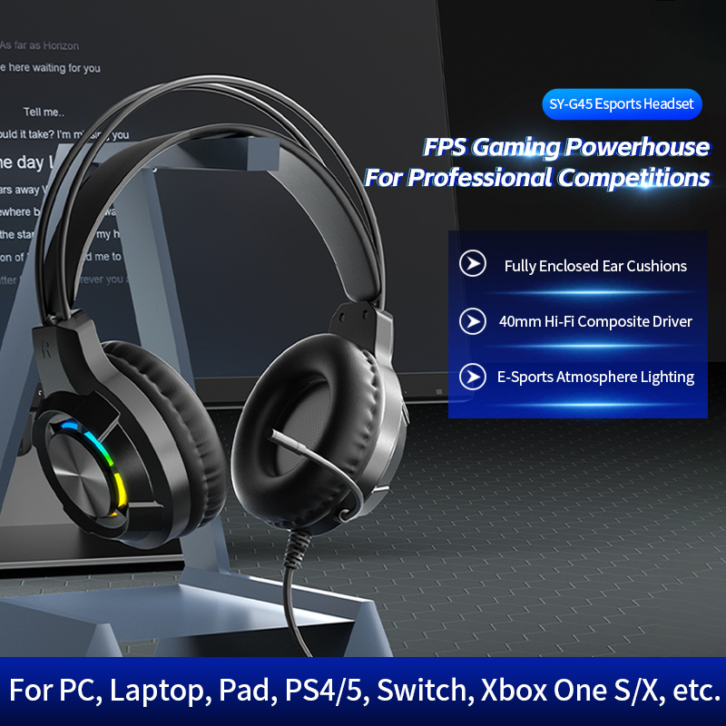 Gaming Headset With Mic Rgb - Casque de jeu antibruit écouteur jeu