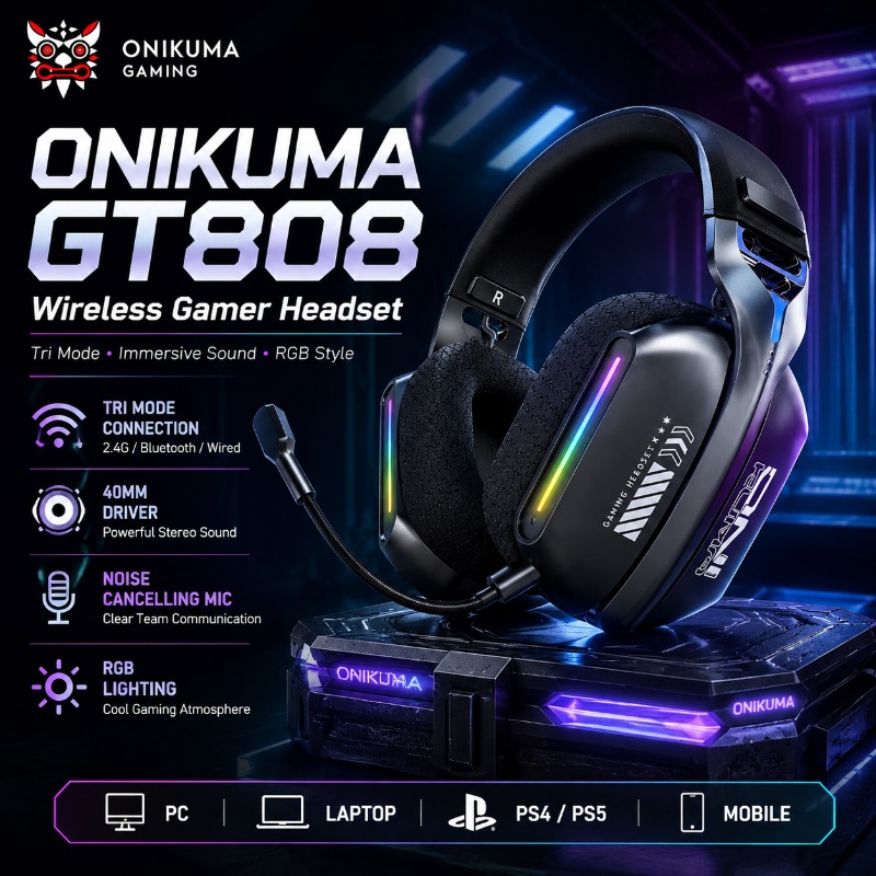Gaming Headset With Mic Rgb - ONIKUMA GT808 – casque de jeu