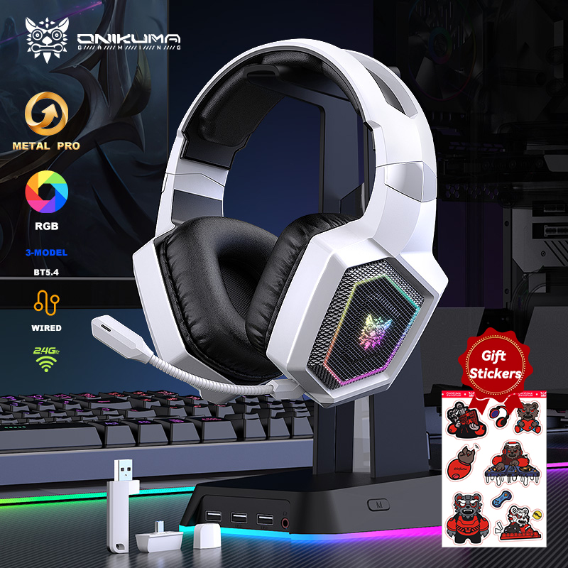Gaming Headset With Mic Rgb - ONIKUMA 2.4 GHz casque de jeu