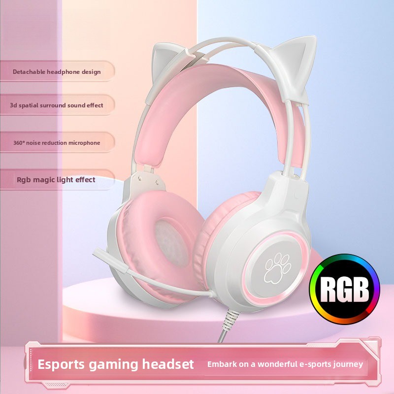 Gaming Headset With Mic Rgb - Écouteurs de jeu RGB avec microphone