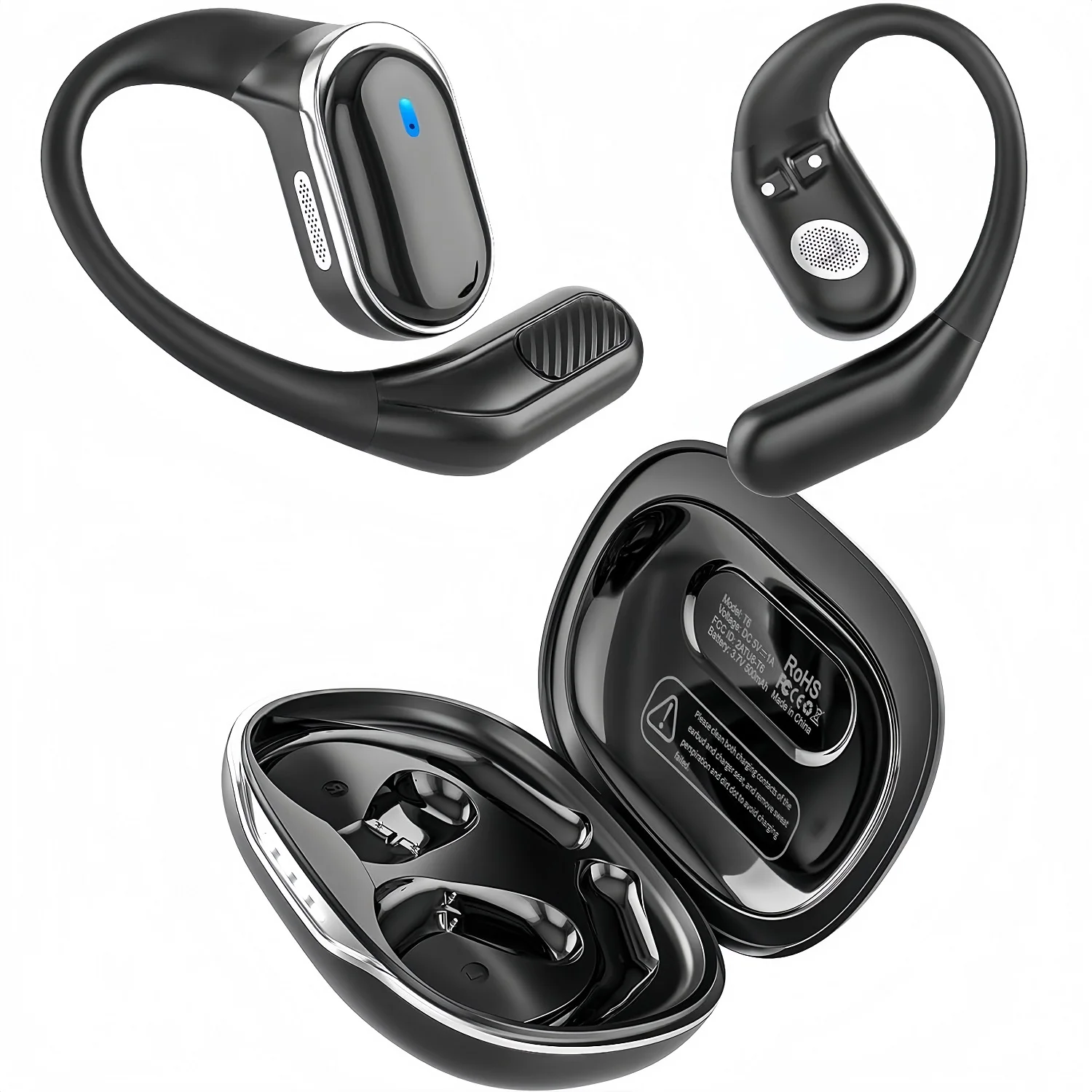 Open Ear Air Conduction Headphones - Écouteurs Bluetooth sans fil avec micro,