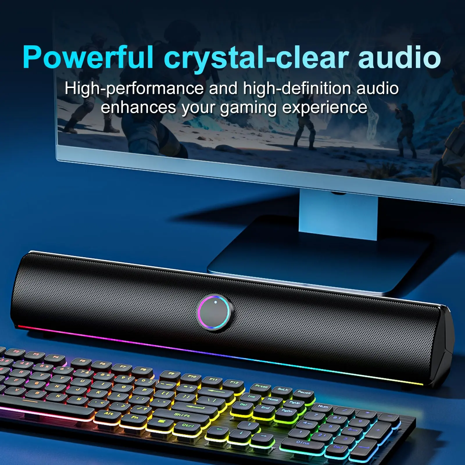 Barre de son gaming, haut-parl - Rgb Computer Soundbar For Pc avis et prix