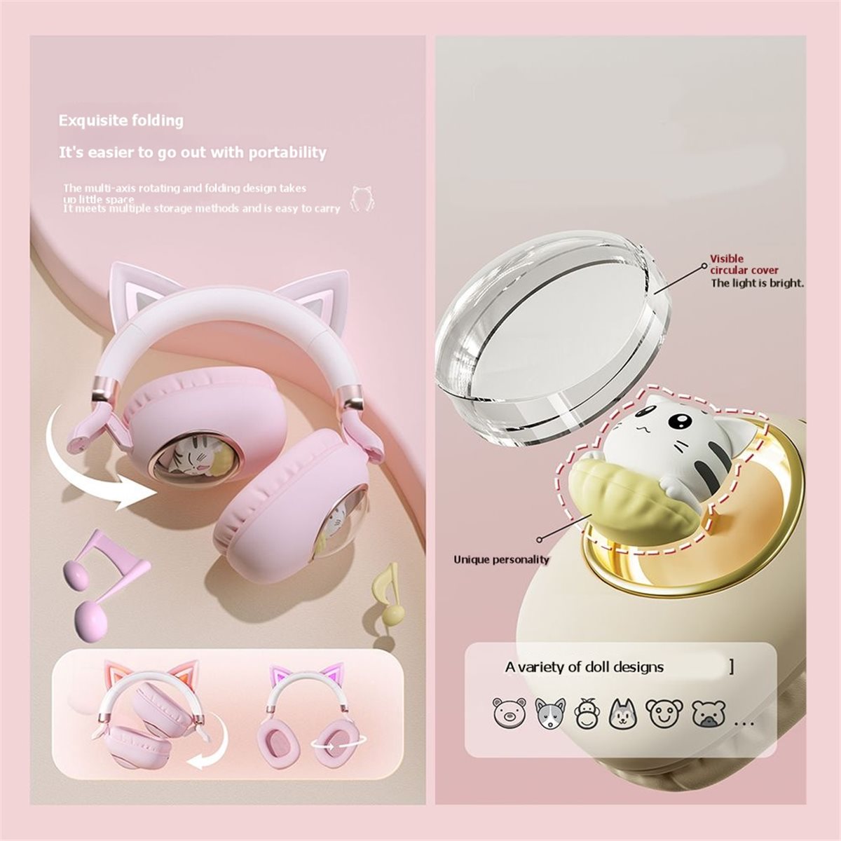 [PACK ÉCONOMIQUE] Casque sans  - Cat Ear Bluetooth Headset Led avis et prix