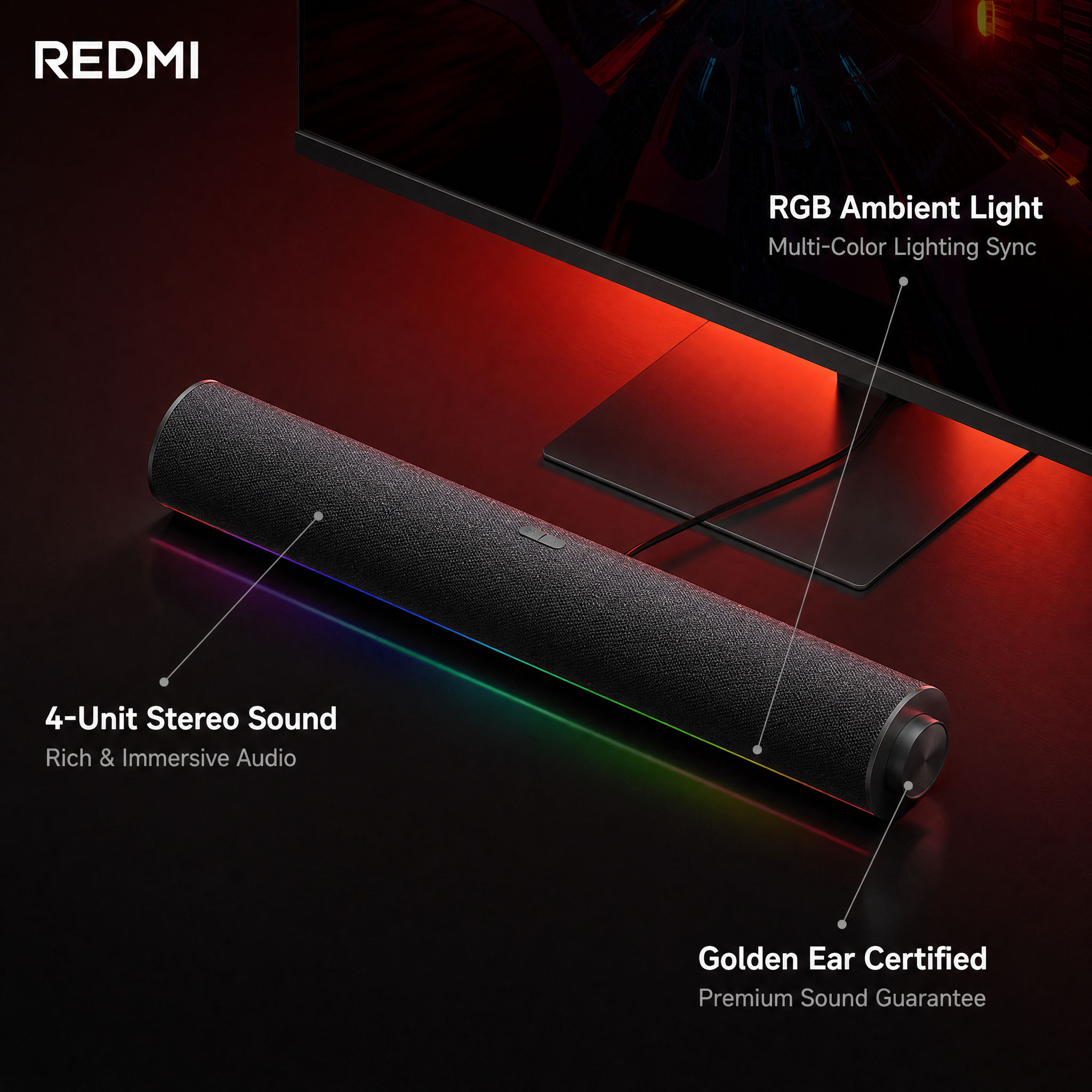 Haut-parleur PC filaire USB Xi - Rgb Computer Soundbar For Pc avis et prix