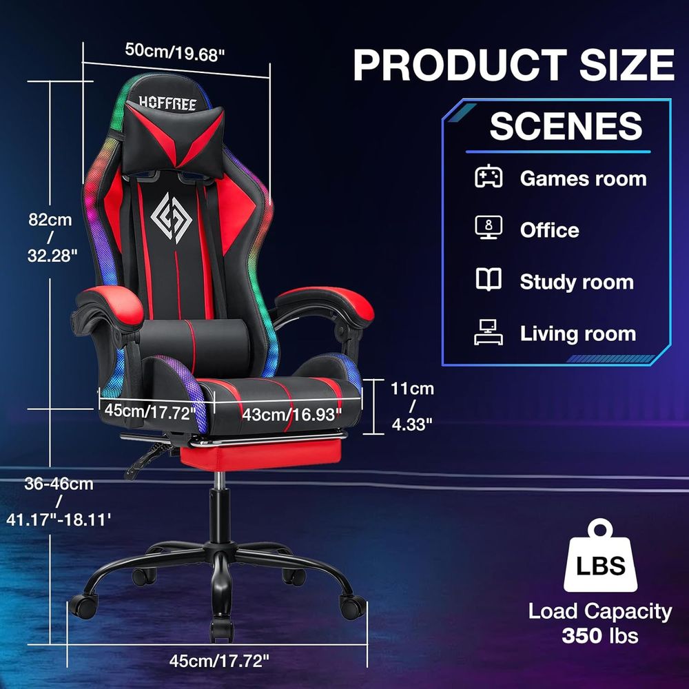 Chaise de jeu RGB avec haut-pa - Speakers avis et prix