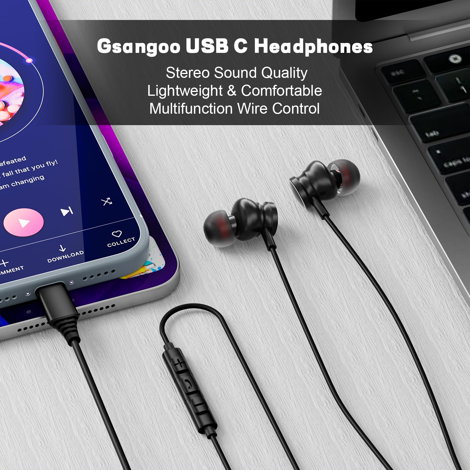 Écouteurs filaires de Type C,  - Type C Wired Earphones With Mic avis et prix